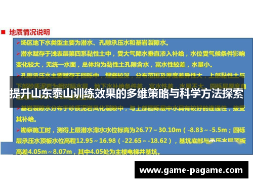提升山东泰山训练效果的多维策略与科学方法探索